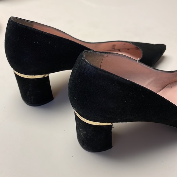 Kate Spade Suede Block Heel Black Pump. - Picture 9 of 11